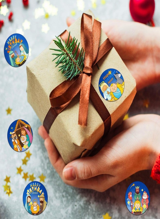 Resurhang 1000 Pcs Christmas Happy Birthday Jesus Stickers for Kids Religious Christmas Nativity Church Christian Sticker Roll Sunday School Classroom Party Favor Supplies Decoration - Image 5